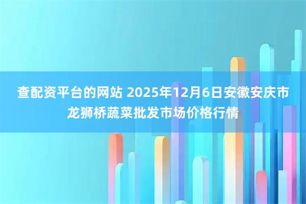 查配资平台的网站 2025年12月6日安徽安庆市龙狮桥蔬菜批发市场价格行情